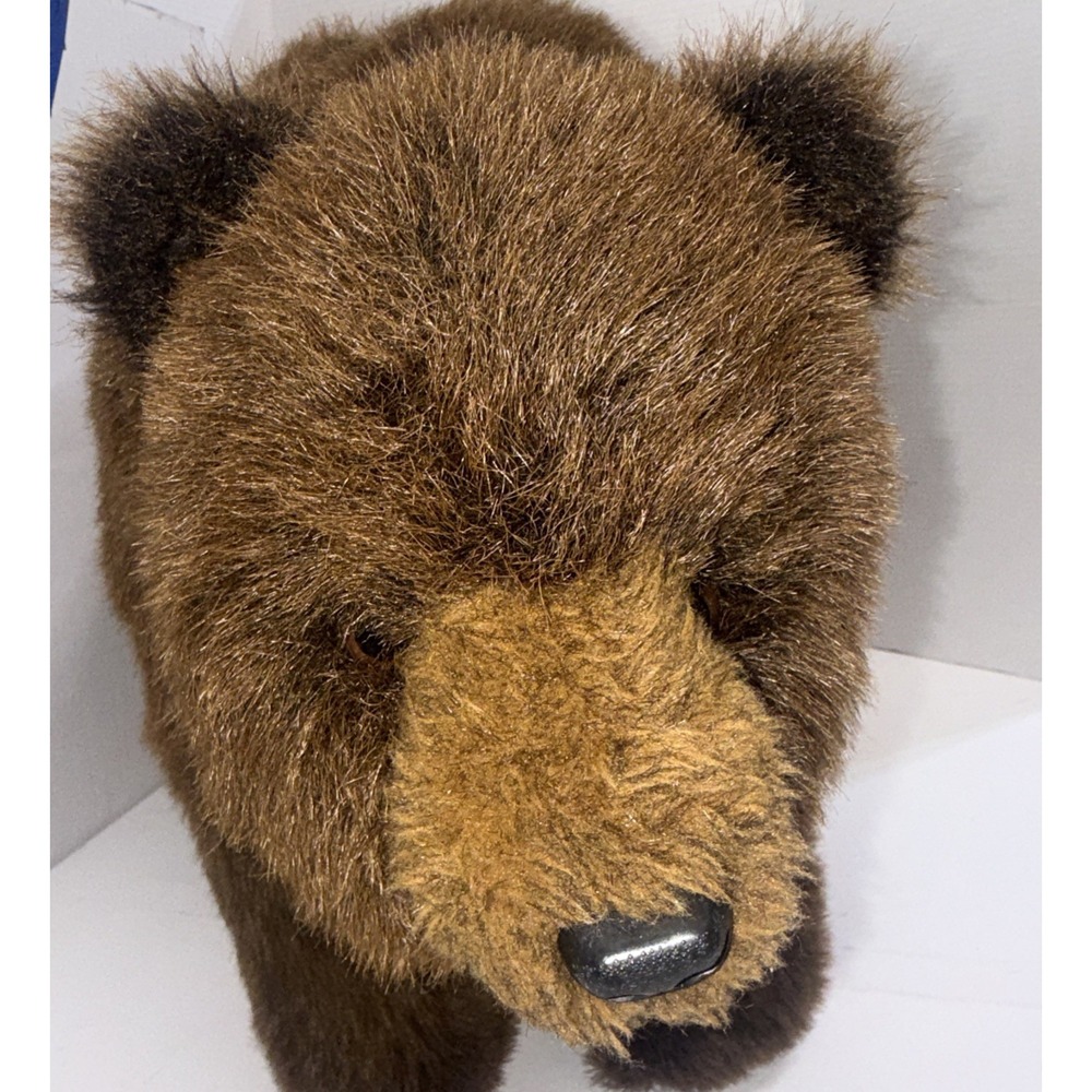 VTG Ditz Design By The Hen House Inc. Brown Bear Plush Grizzly Foot Stool 30"